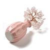 Mother's Day Natural Rose Quartz Chips Tree Decorations DJEW-P017-A01-4