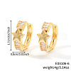Elegant Brass Clear Cubic Zirconia Star Hoop Earrings AN6190-2-3
