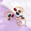 Natural Amethyst/Dyed Jade/Sodalite/Korean Jade/Rose Quartz/Agate Germ Cuff Rings RJEW-M076-05G-2