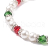 Shell Pearl & Glass Beaded Bracelet BJEW-TA00096-4
