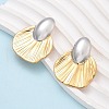 304 Stainless Steel Two Tone Fan Stud Earrings EJEW-C142-16PG-3