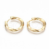 Brass Huggie Hoop Earrings KK-T062-45G-NF-2