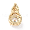 Rack Plating Brass Micro Pave Clear Cubic Zirconia Pendants ZIRC-F128-02G-3