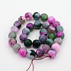 Natural Fire Crackle Agate Faceted Round Beads Strands G-A134-02F-8mm-2