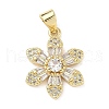 Brass Micro Pave Cubic Zirconia Pendants KK-D357-24G-1