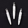 Natural Howlite Brass Pointed Pendants G-B025-02P-16-2