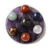 Chakra Natural Amethyst Base Seven Star Group Display Decorations DJEW-K031-01A-03-1
