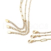 3Pcs 3 Style Brass Bar Link & Paperclip & Satellite Chain Necklaces Set for Men Women NJEW-JN04031-3