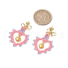 Glass Seed Beads Dangle Stud Earrings EJEW-MZ00396-05-3