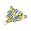MIYUKI Glass Seed Beaded Clover Pendants PALLOY-MZ00625-02-4