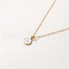 Alloy White Enamel Flat Round with Initial Pendant Necklaces WG9BB01-23-2