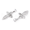 Rhodium Plated 925 Sterling Silver Micro Pave Clear Cubic Zirconia Pendants STER-T007-46P-2