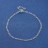 925 Sterling Silver Figaro Chain Bracelets for Women BJEW-E101-01S-01-2