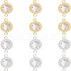 Unicraftale 12Pcs 2 Colors 304 Stainless Steel Clear Cubic Zirconia Connector Charms STAS-UN0037-33-1