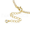 Cubic Zirconia Classic Tennis Necklace with Flower Links NJEW-N048-01C-2