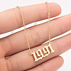 1991 Birth Year Number 201 Stainless Steel Pendant Cable Chain Necklaces FS-WGB5F08-10-1