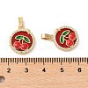 Rack Plating Brass Micro Pave Cubic Zirconia Pendants KK-C037-02G-3