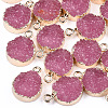 Electroplate Druzy Resin Pendants X-RESI-S366-02E-1