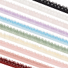 BENECREAT 10Pcs 10 Colors Nylon Elastic Flower Edge Lace Trim Ribbons DIY-BC0013-31-1