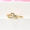 Brass Micro Pave Clear Cubic Zirconia Cuff Rings for Women RJEW-H247-25G-3
