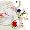 HOBBIESAY 8Pcs 4 Style Artificial Rose Polyseter Napkin Rings DJEW-HY0001-02-4