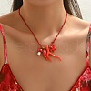Summer Beach Porcelain Coral Fish Starfish Mushroom Pendant Cotton Cord Necklaces FS-WGEA949-01-3