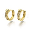 Brass Micro Pave Clear Cubic Zirconia Hoop Earrings EJEW-H157-08G-4