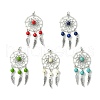 5Pcs 5 Styles Synthetic Turquoise Dyed Big Pendants PALLOY-JF02310-01S-1