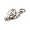 Brass Micro Pave Clear Cubic Zirconia Pendants KK-P308-81P-2