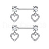 304 Stainless Steel Rhinestone Nipple Rings WG0E32C-03-1