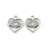 UV Plating Alloy Rhinestone Pendants PALLOY-D026-07P-1