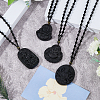 Olycraft 4Pcs 4 Styles Glass Pendant Necklaces NJEW-OC0001-04B-4