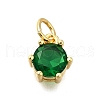 Brass Pave Cubic Zirconia Pendants KK-V002-23G-06-1