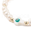 Natural Shell & Pearl Braided Bead Bracelet BJEW-JB08237-04-4