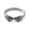 Viking 304 Stainless Steel Open Cuff Bangles for Men BJEW-U001-07L-AS-1