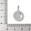 Brass Pave Natural White Shell Pendants KK-S522-06B-P-3
