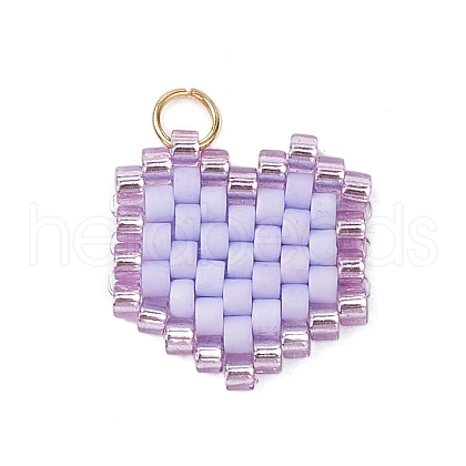 Seed Beads Beaded Charms PALLOY-MZ00359-04-1