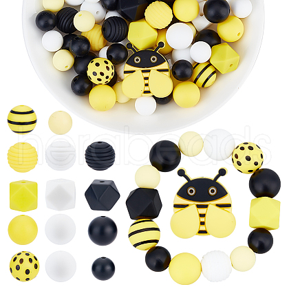 AHADERMAKER 15 Style Silicone Beads SIL-GA0001-06-1