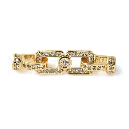 Brass Pave Clear Cubic Zirconia Fold Over Clasps KK-M320-25G-1