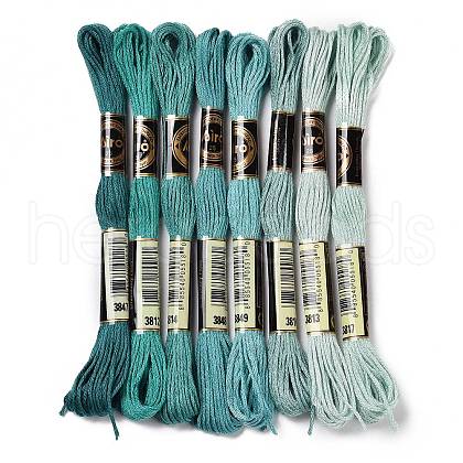 8 Skeins 8 Colors 6-Ply Polyester Embroidery Floss OCOR-M009-01A-06-1