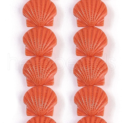 Synthetic Coral Dyed Carved Beads Strands CORA-K009-05B-02-1