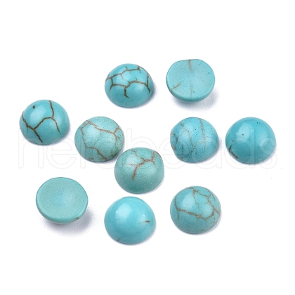 Synthetic Turquoise Cabochons G-P393-R70-6MM-1