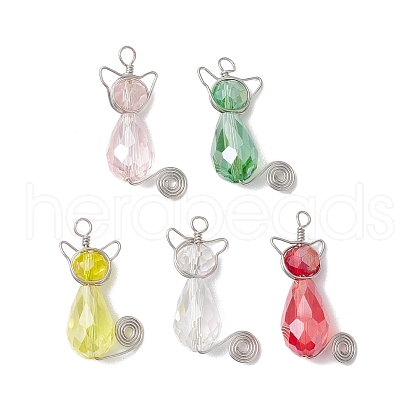 Glass Pendants PALLOY-JF02989-1