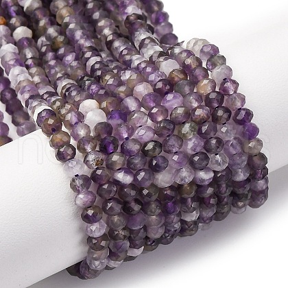 Faceted Natural Amethyst Beads Strands G-RM241221-N2-1