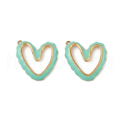 304 Stainless Steel Enamel Pendants STAS-P380-08G-02-1