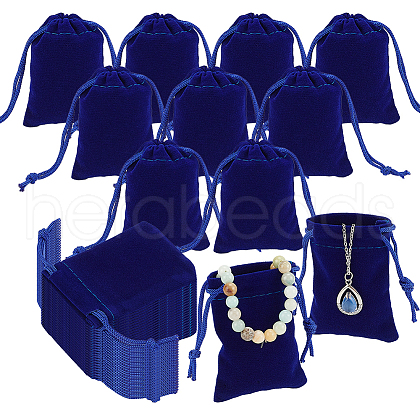  60Pcs Rectangle Velvet Drawstring Pouches TP-NB0001-66C-1