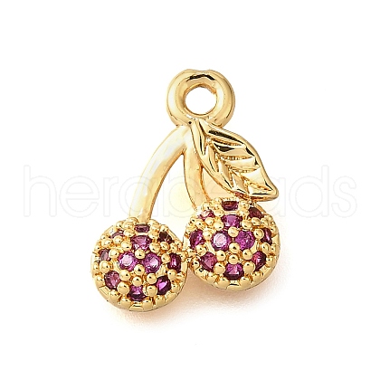 Brass Micro Pave Clear Cubic Zirconia Pendants KK-U065-05D-G-1