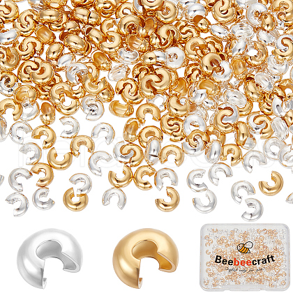 Beebeecraft Brass Crimp Beads Covers FIND-BBC0015-78A-1