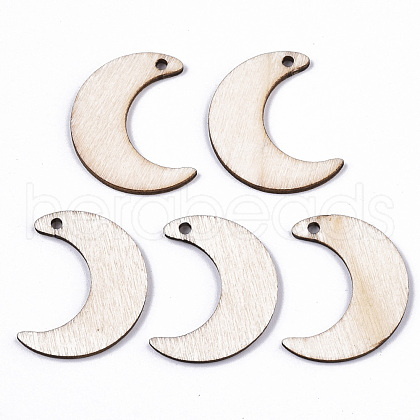 Unfinished Natural Poplar Wood Pendants WOOD-S045-106-1