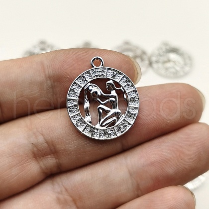 Constellation Themes Alloy Rhinestone Pendants PW-WGDA156-08-1